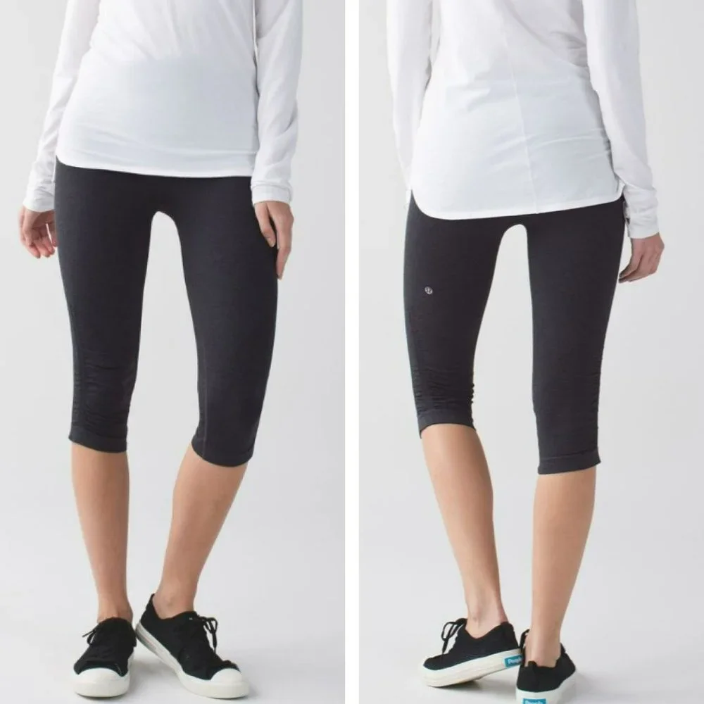 lululemon athletica In The Flow Crop II Charcoal  Size 4